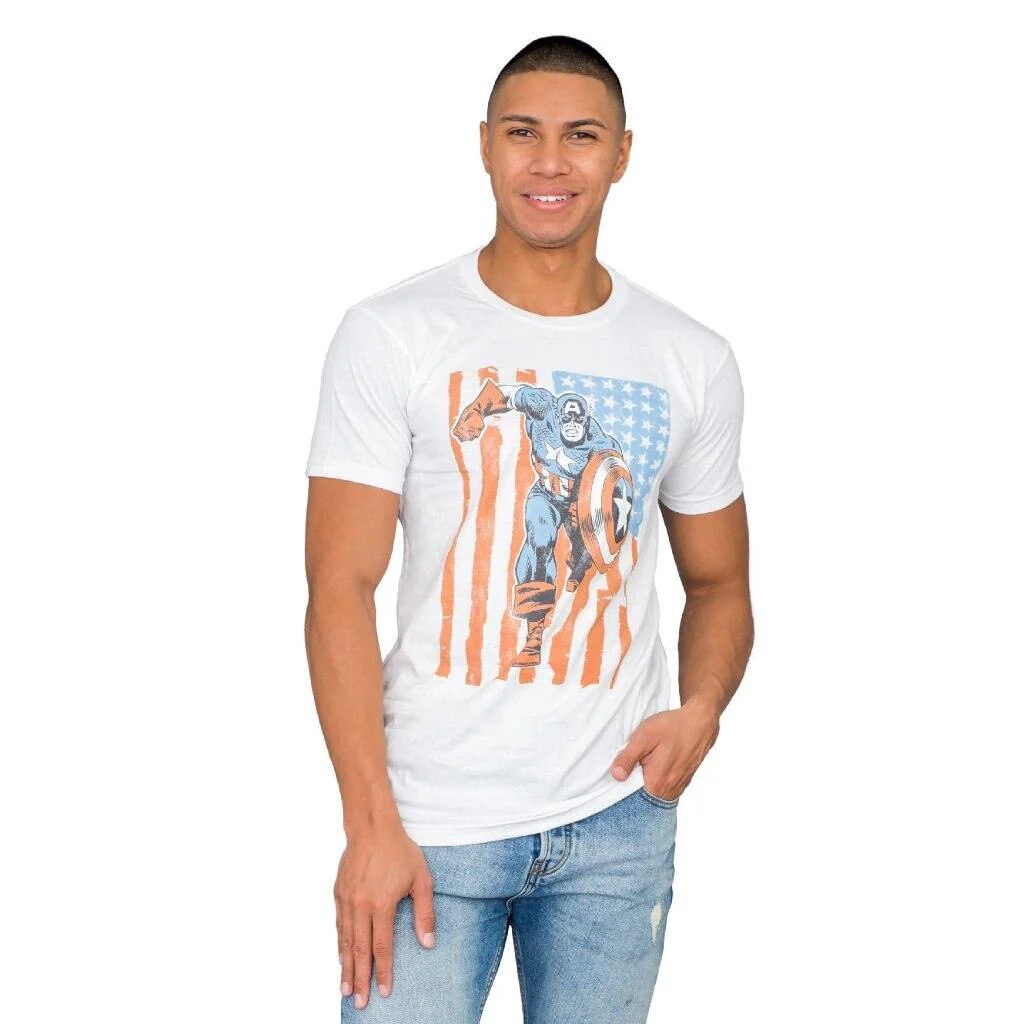 Marvel Captain America Flag T-Shirt - Image 2