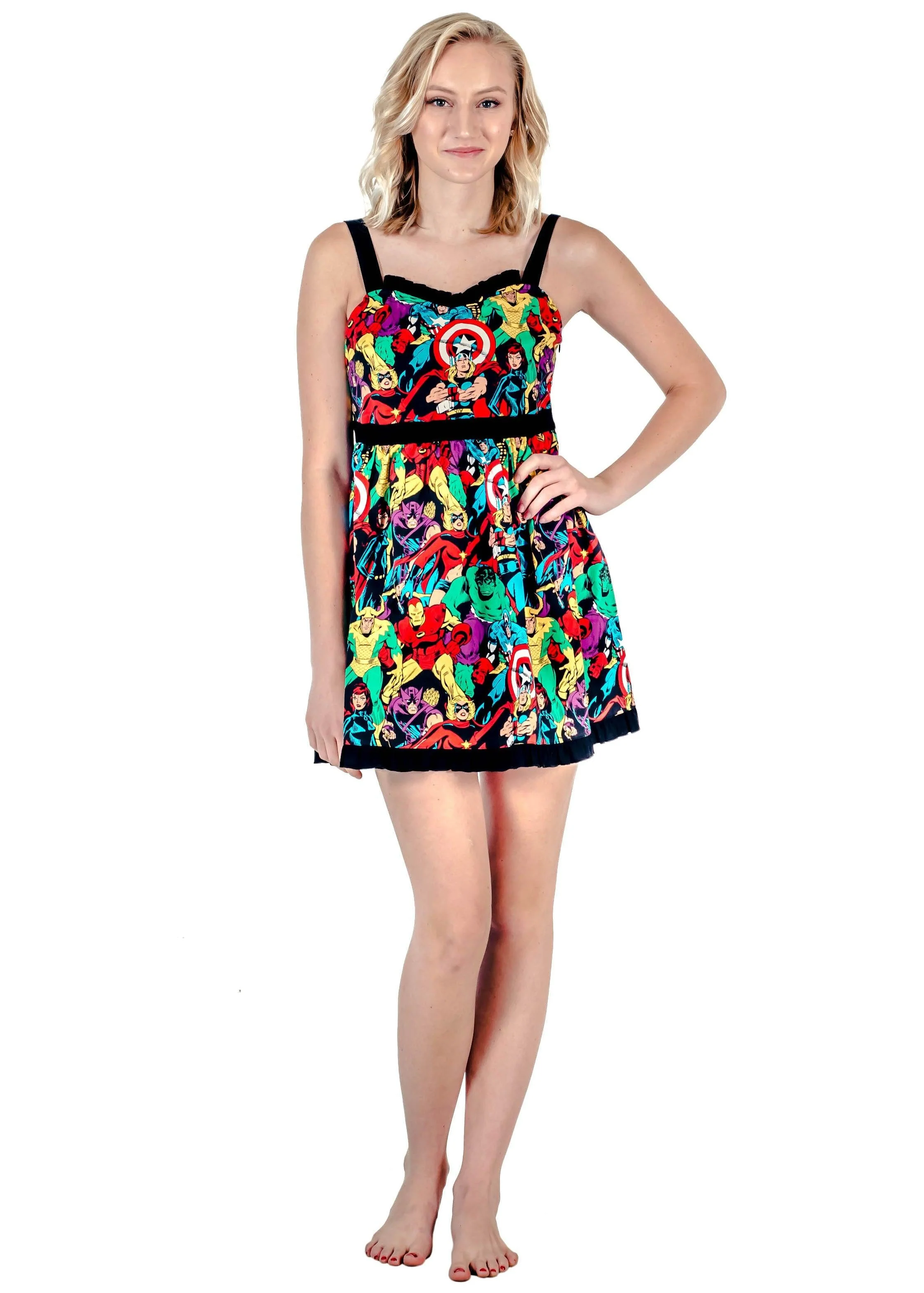 Marvel Super Heroes All Over Sweetheart Dress - Image 2