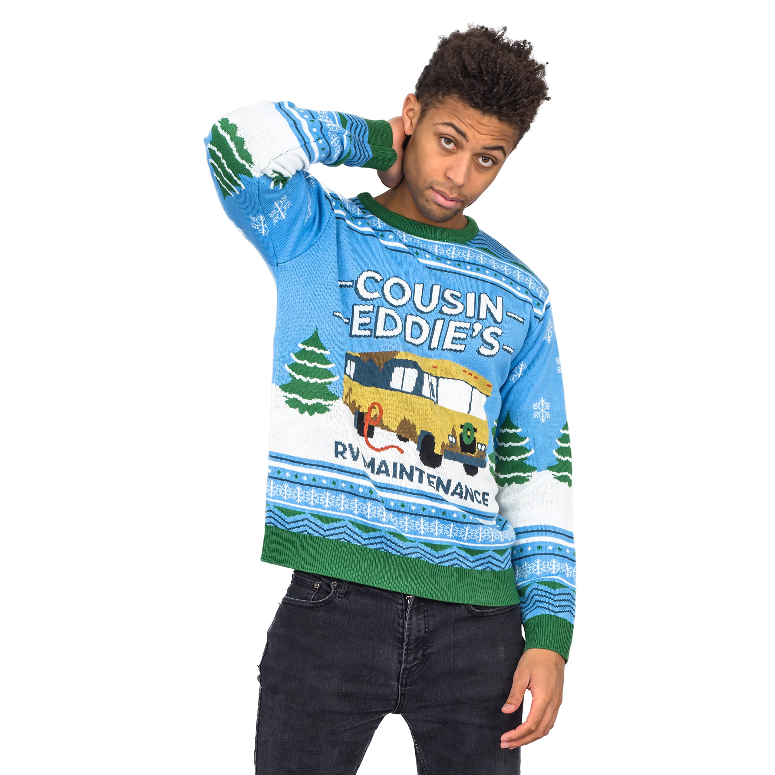 National Lampoon Christmas Vacation Blue Eddies Ugly Christmas Sweater - Image 3