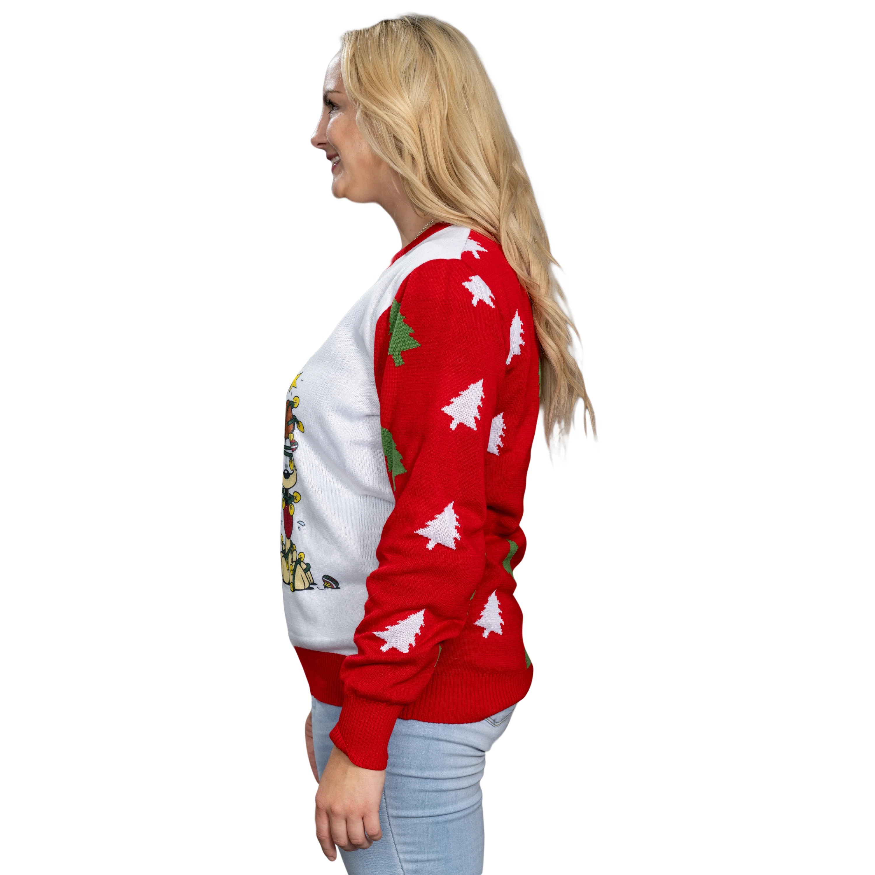 Merry Christmas Garfield Odie Xmas Tree Sweater - Image 2