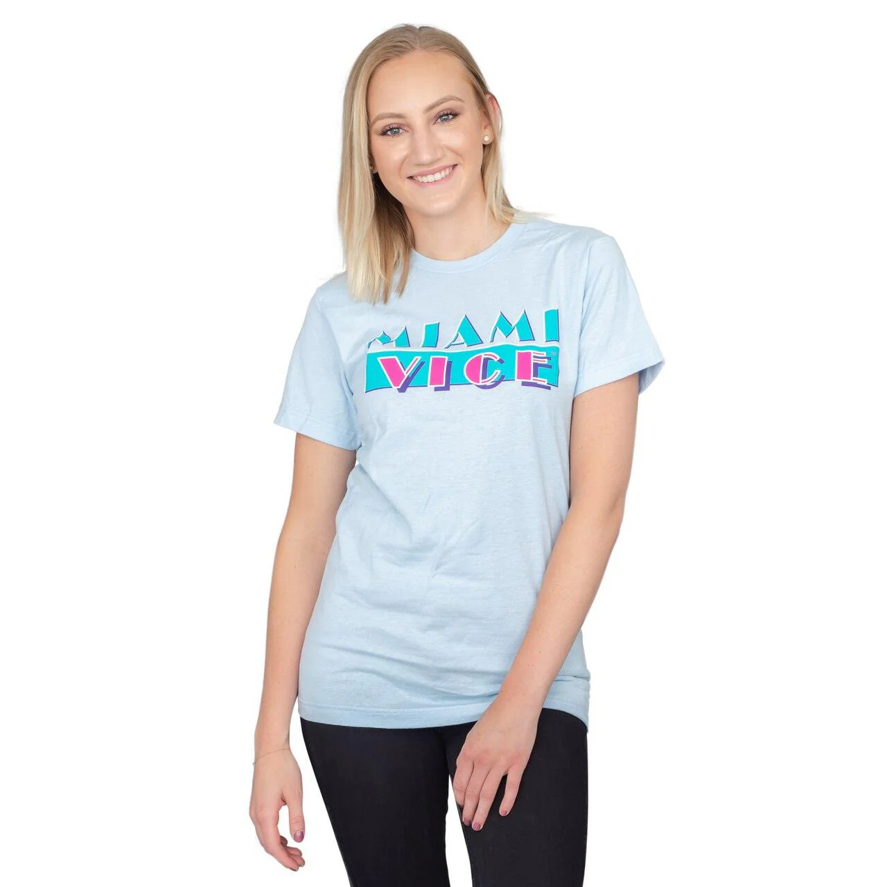 Miami Vice Light Blue Logo T-shirt - Image 4