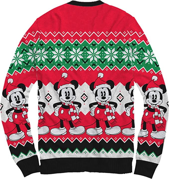 Mickey Mouse Santa Hat Cardigan Ugly Christmas Sweater - Image 2