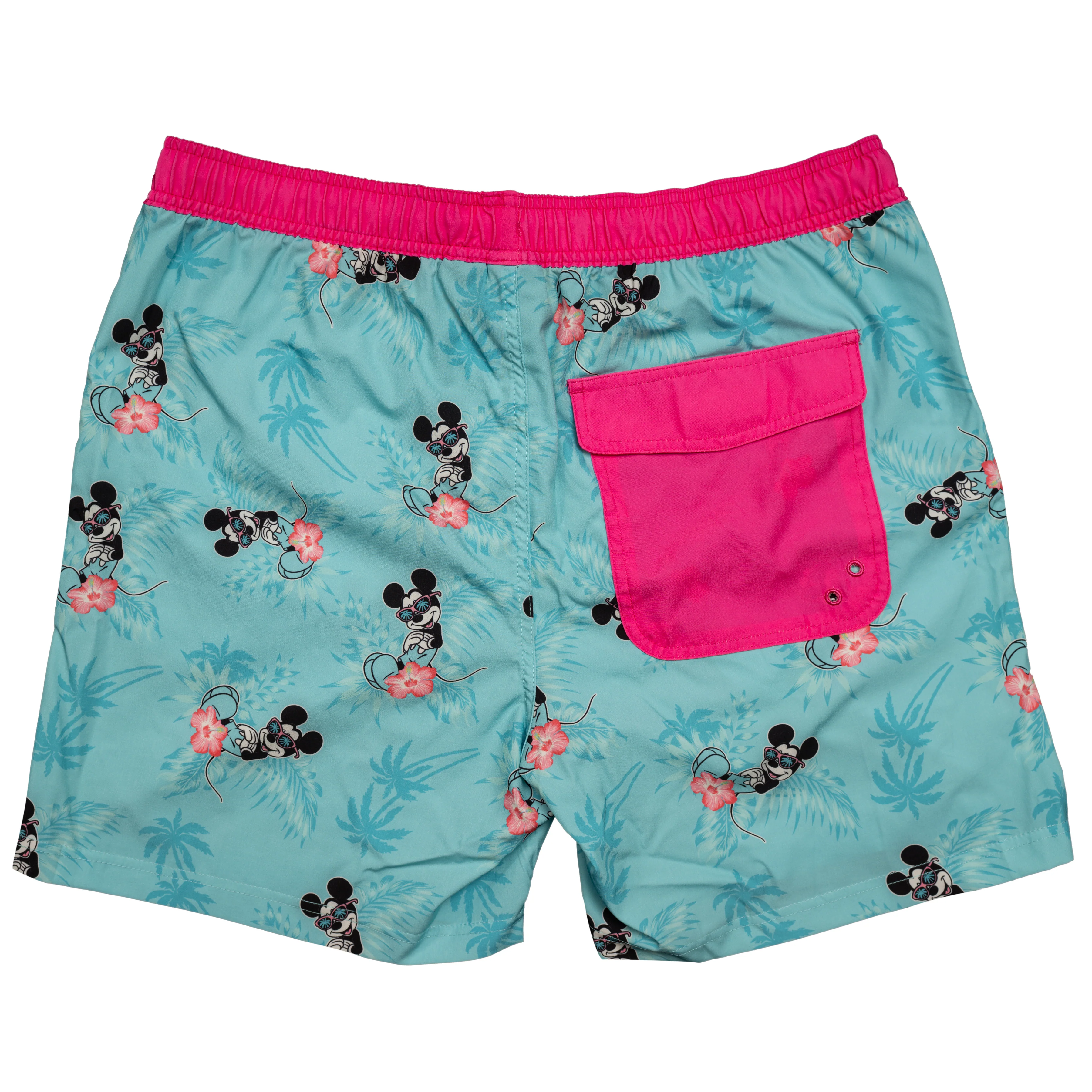 Mickey Mouse Swim Shorts Hot Palms Turquoise - Image 3