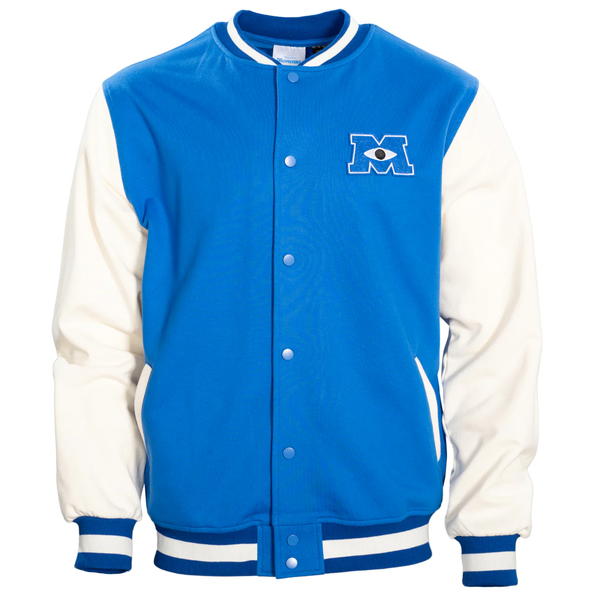 Monsters University Varsity Jackets: Go MU Team with Blue and White Logo or Classic Bomber Style for Halloween Costume Cosplay