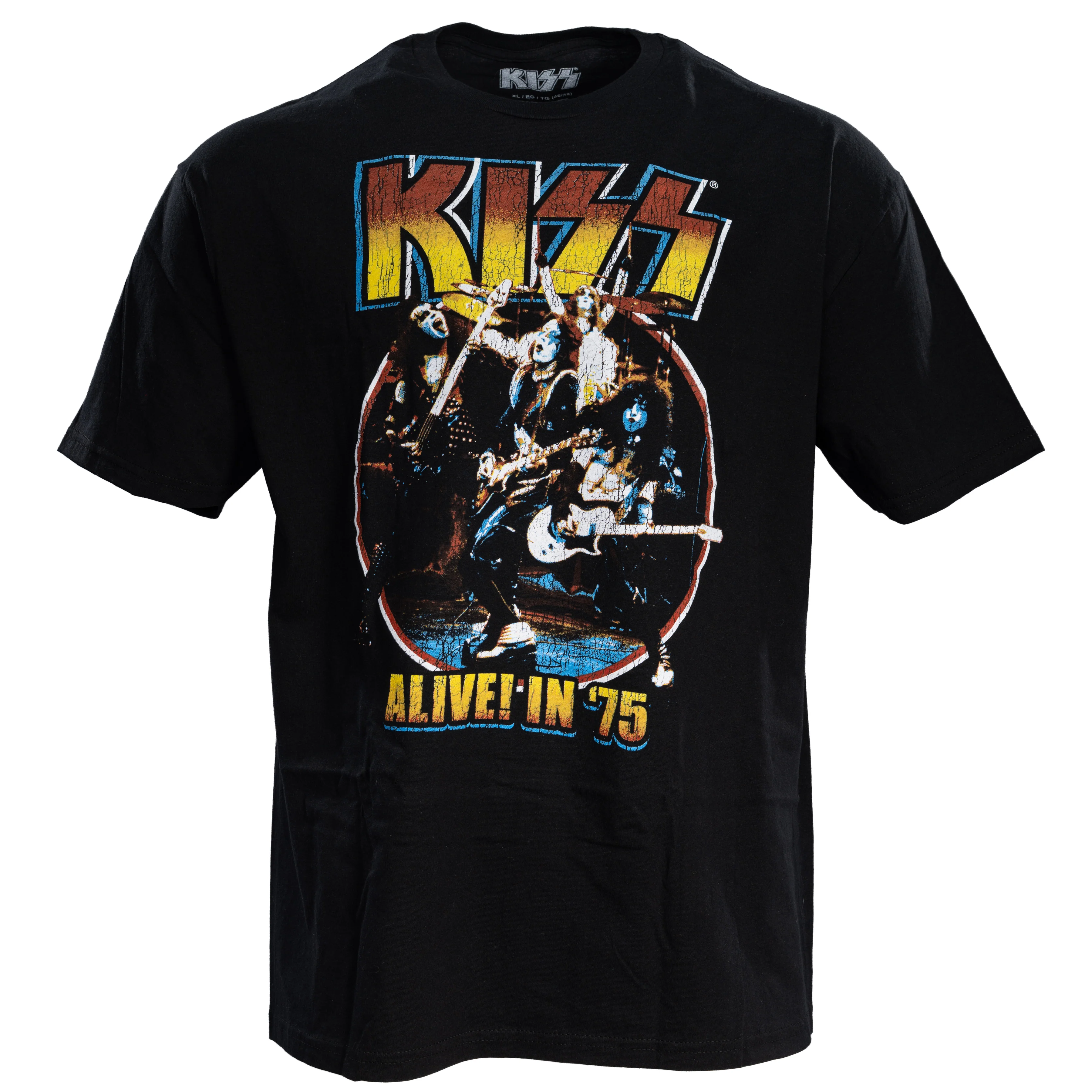 Music Band Kiss Alive in 75 Black T-Shirt - Image 2