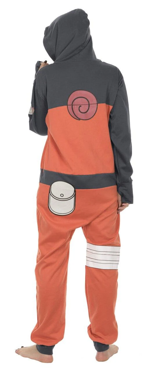 Naruto Shippuden Hidden Leaf Village Hooded One Piece Pajama - Image 2
