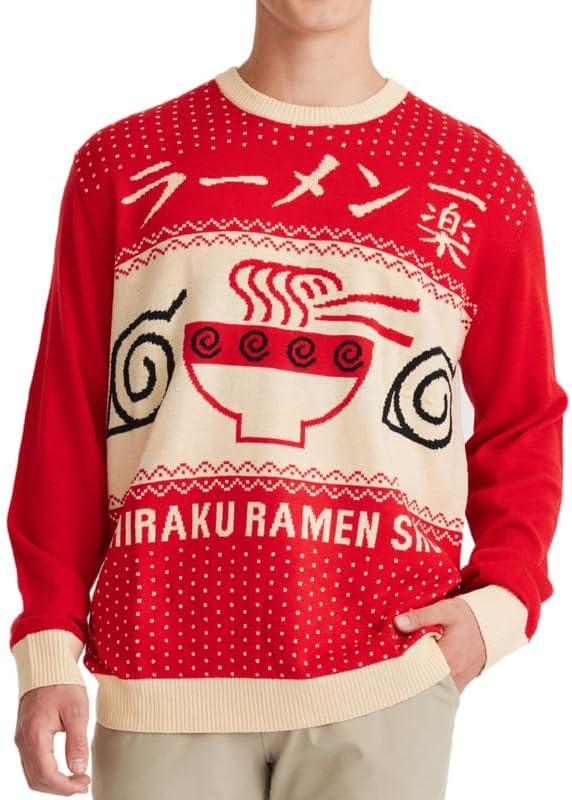 Naruto Shippuden Men's Pullover Sweater Ichiraku Ramen Shop Bowl Anime Design - Image 2