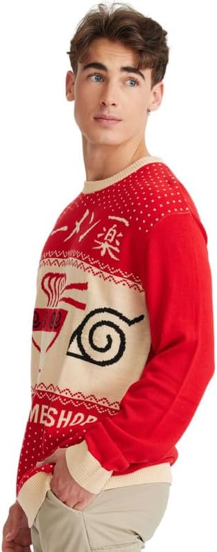 Naruto Shippuden Men's Pullover Sweater Ichiraku Ramen Shop Bowl Anime Design - Image 4