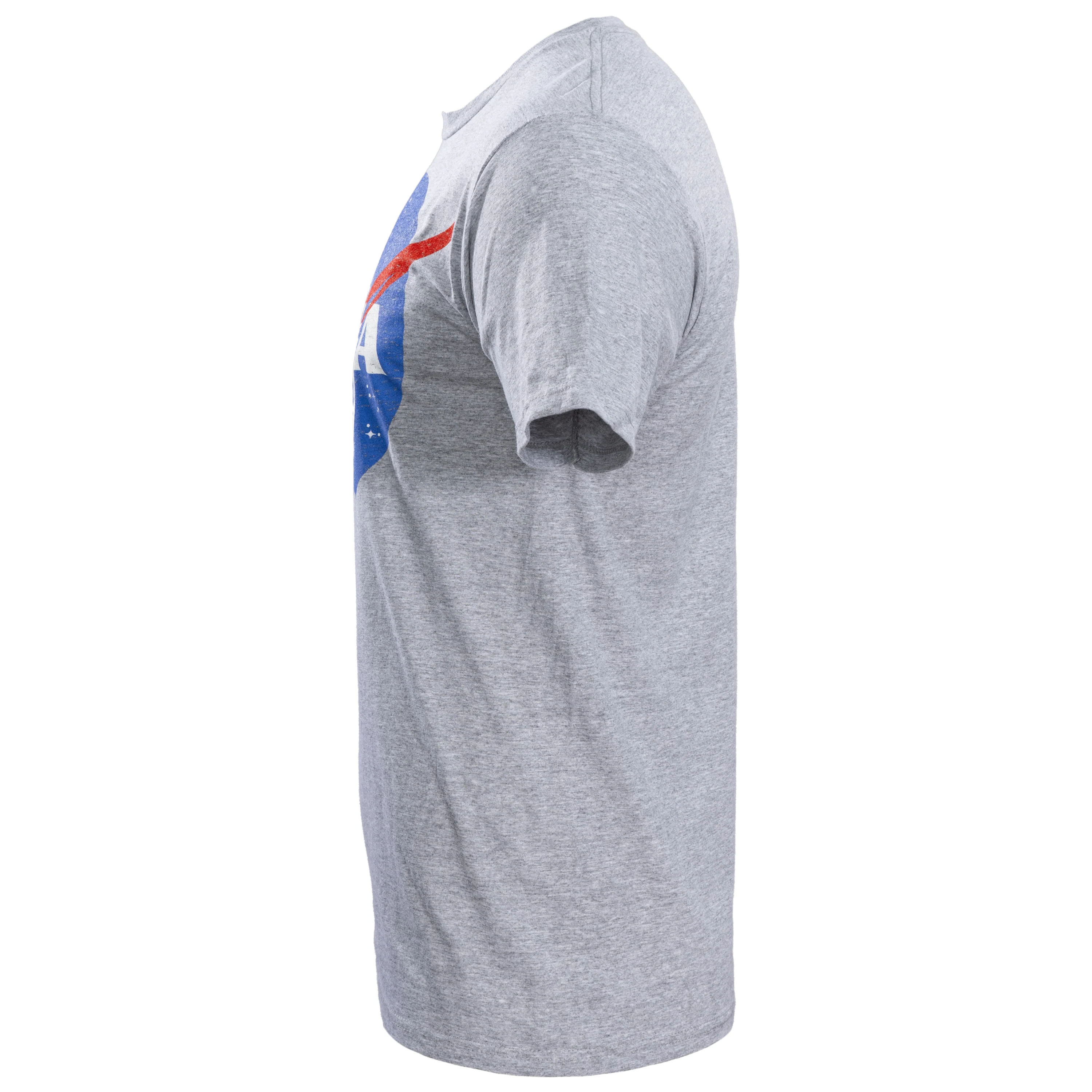 NASA Logo Men's Officially Licensed Short Sleeve Gray T-Shirt - Image 3