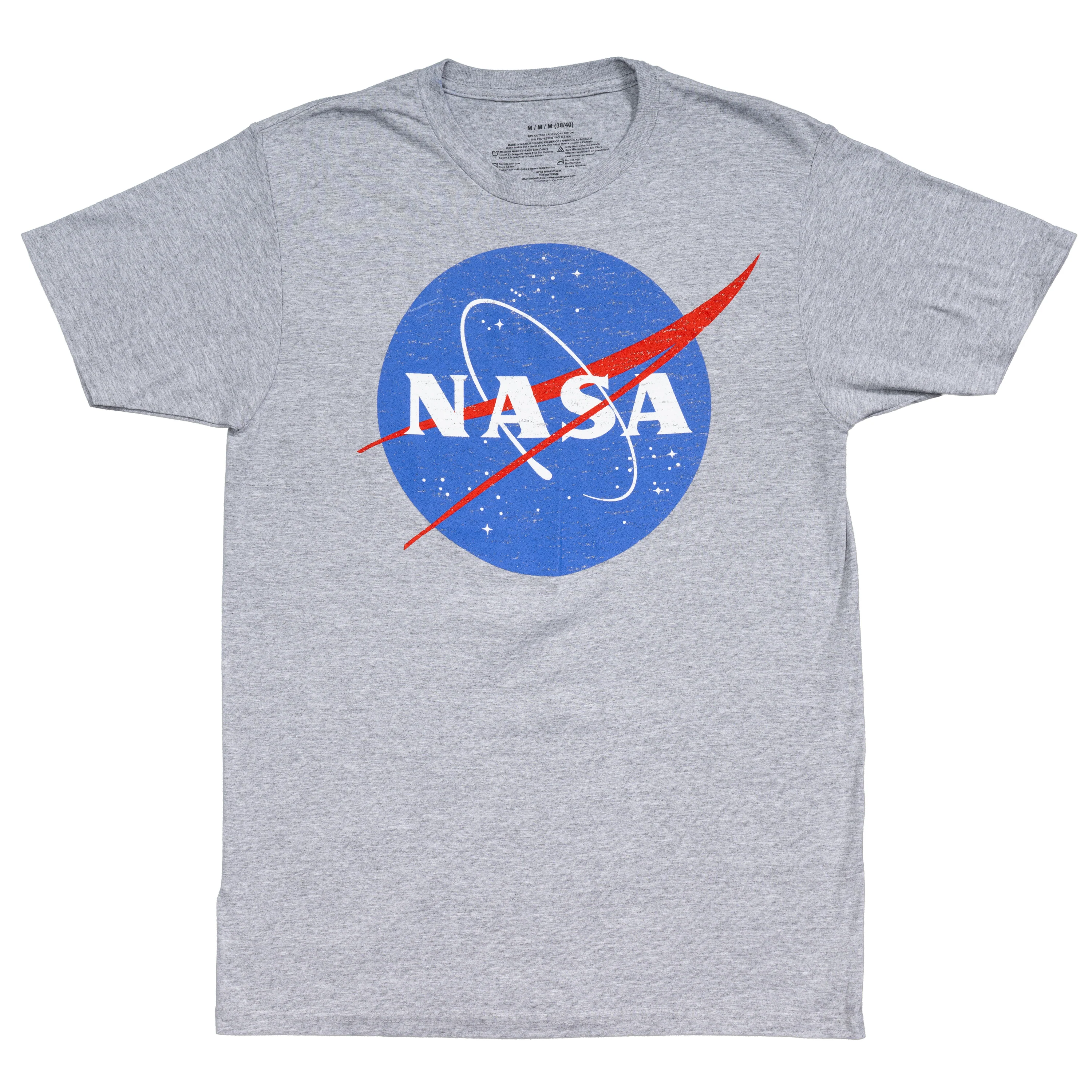 NASA Logo Men's Officially Licensed Short Sleeve Gray T-Shirt - Image 5