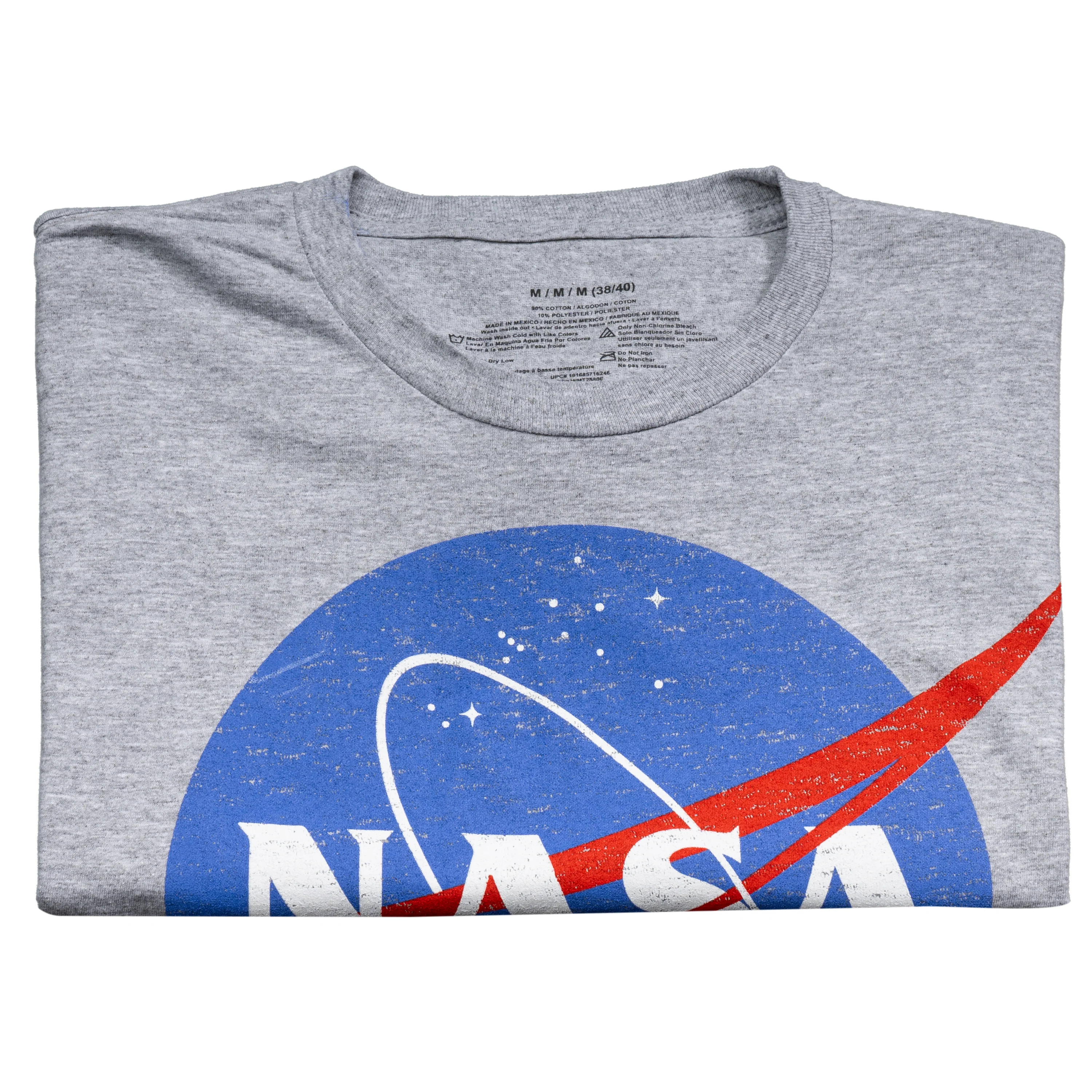 NASA Logo Men's Officially Licensed Short Sleeve Gray T-Shirt - Image 9