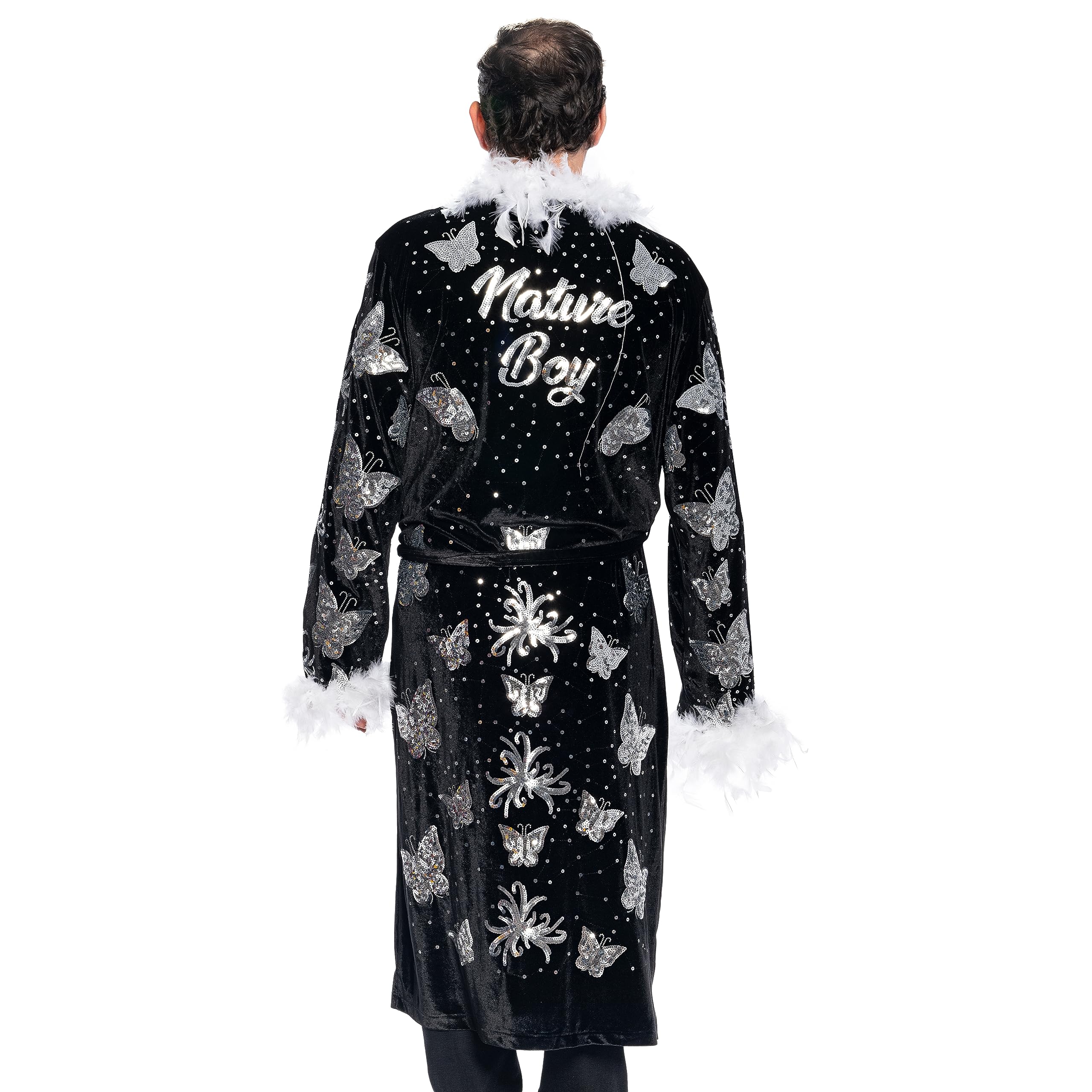 Nature Boy Flair Wrestler Deluxe Robe Halloween Costume Black - Image 3