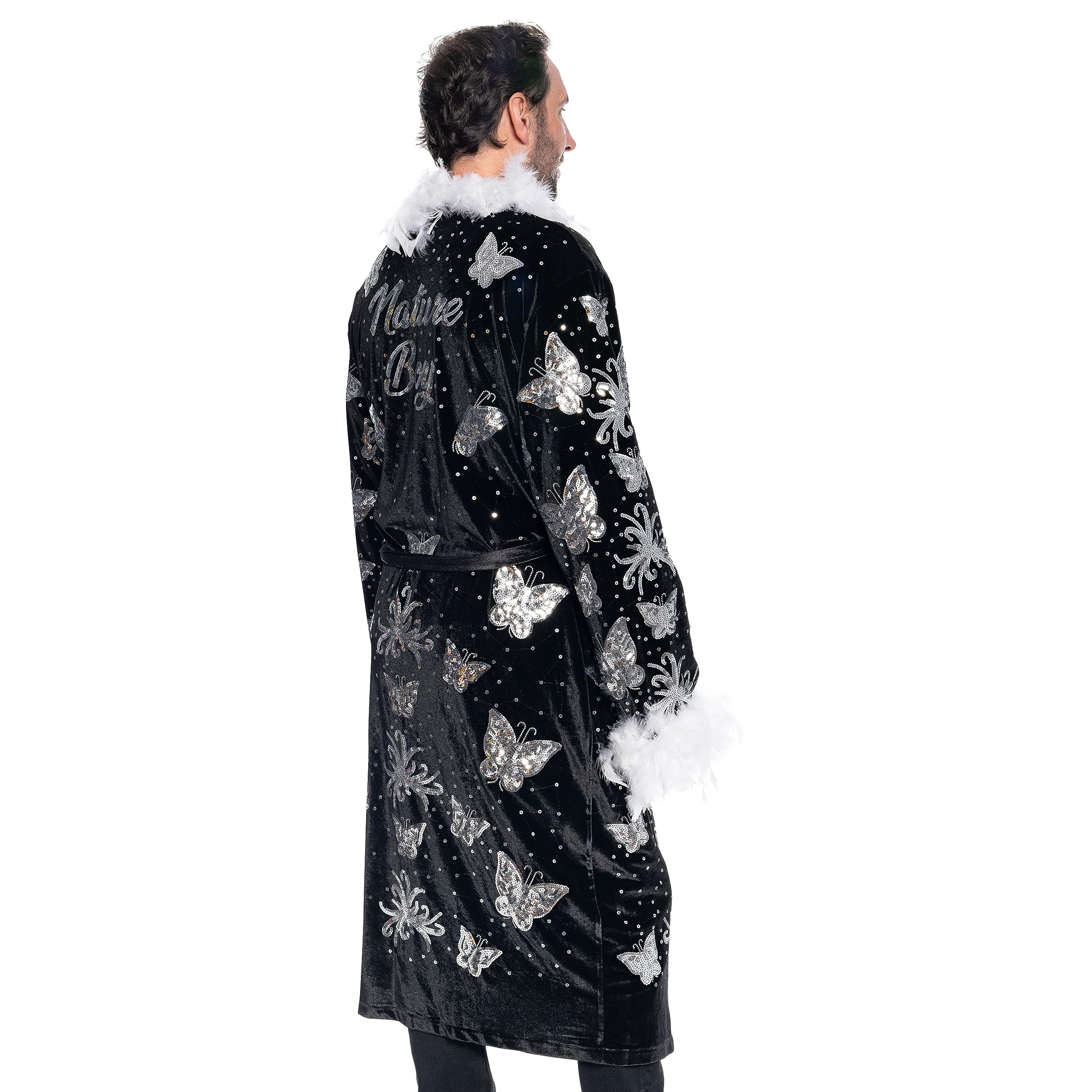 Nature Boy Flair Wrestler Deluxe Robe Halloween Costume Black - Image 4