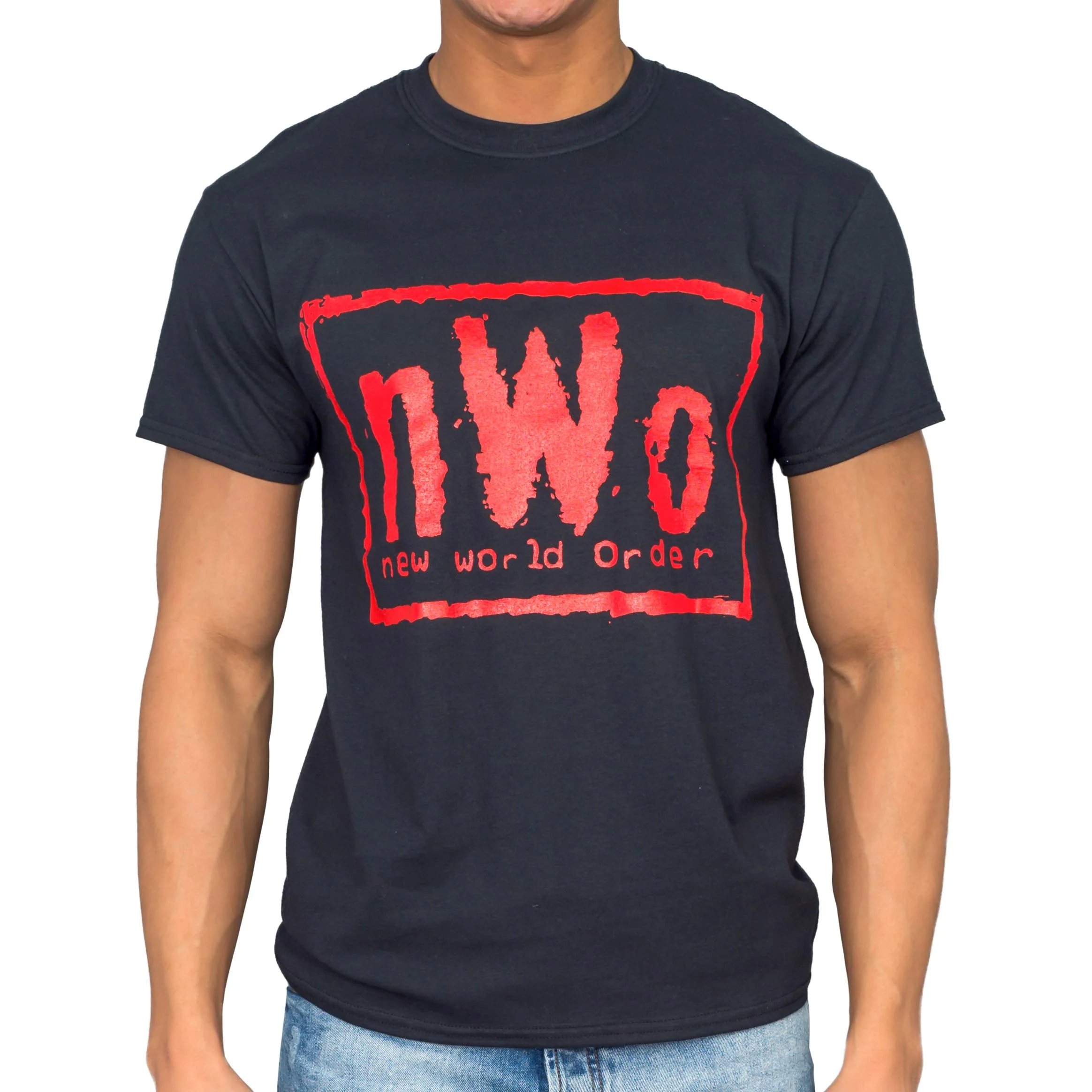 New World Order Replica Red Ink Black Halloween Cosplay Costume T-shirt - Image 4
