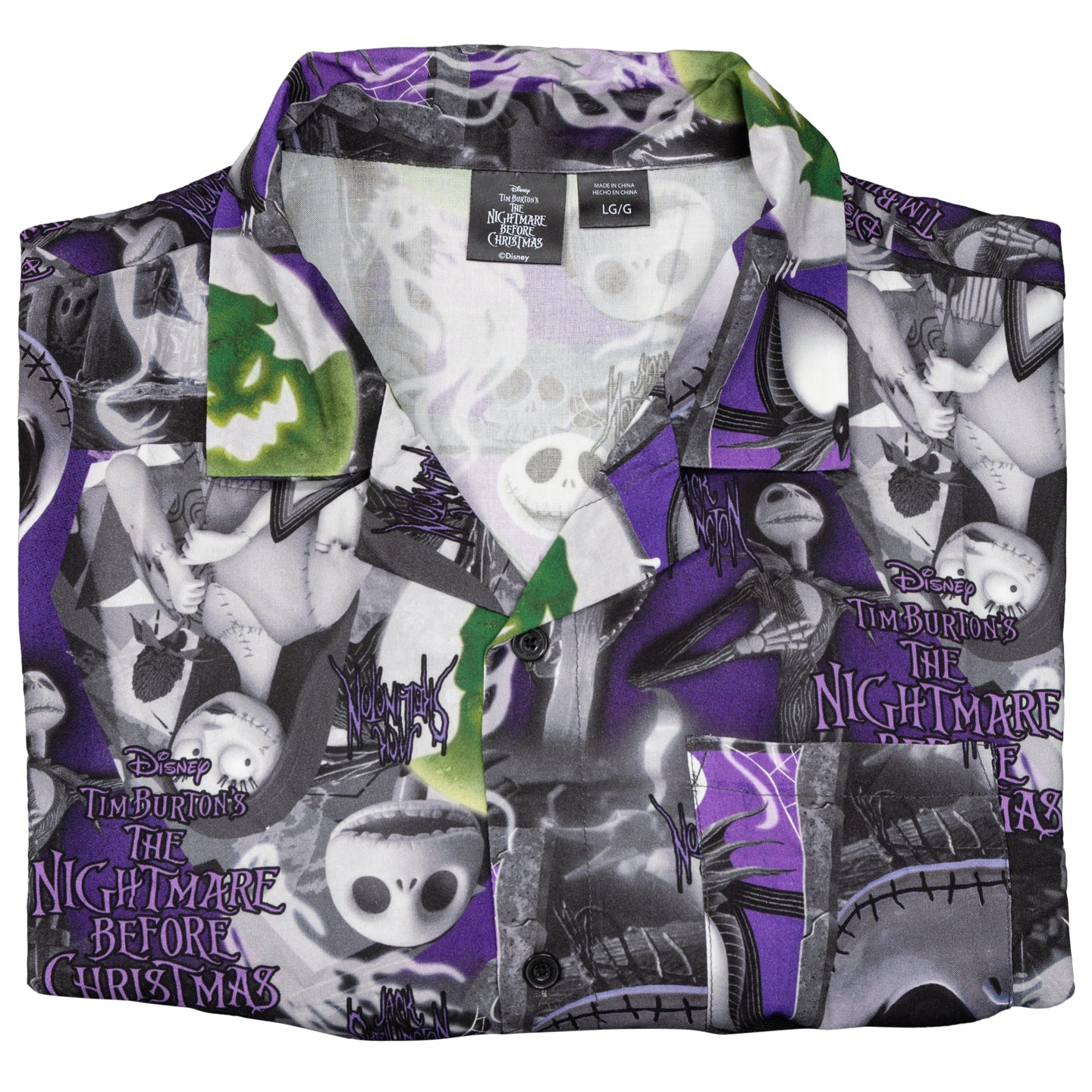 Nightmare Before Christmas Jack All Over Button Up Shirt - Image 3