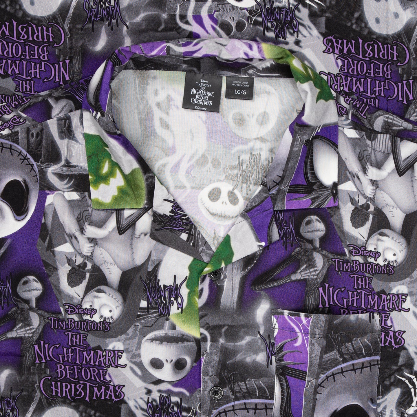 Nightmare Before Christmas Jack All Over Button Up Shirt - Image 5
