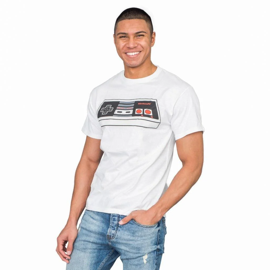Nintendo Controller White Adult T-shirt - Image 2