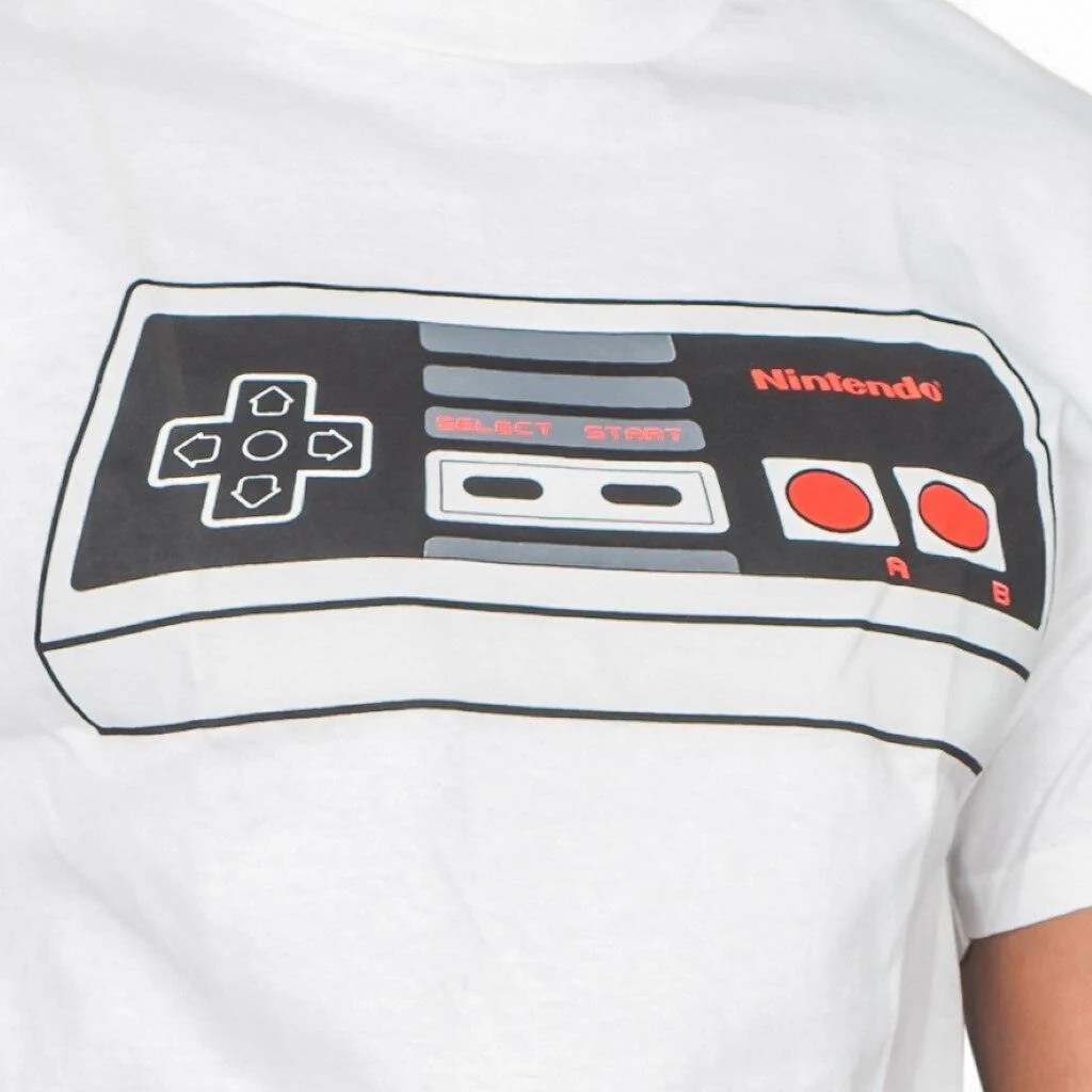 Nintendo Controller White Adult T-shirt - Image 3