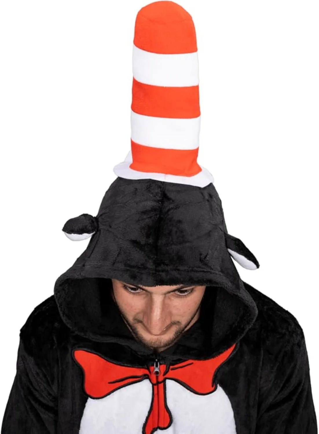 Officially Licensed Dr. Seuss Cat in Hat Adult Unisex Halloween Cosplay Costume Jumpsuit - Image 3