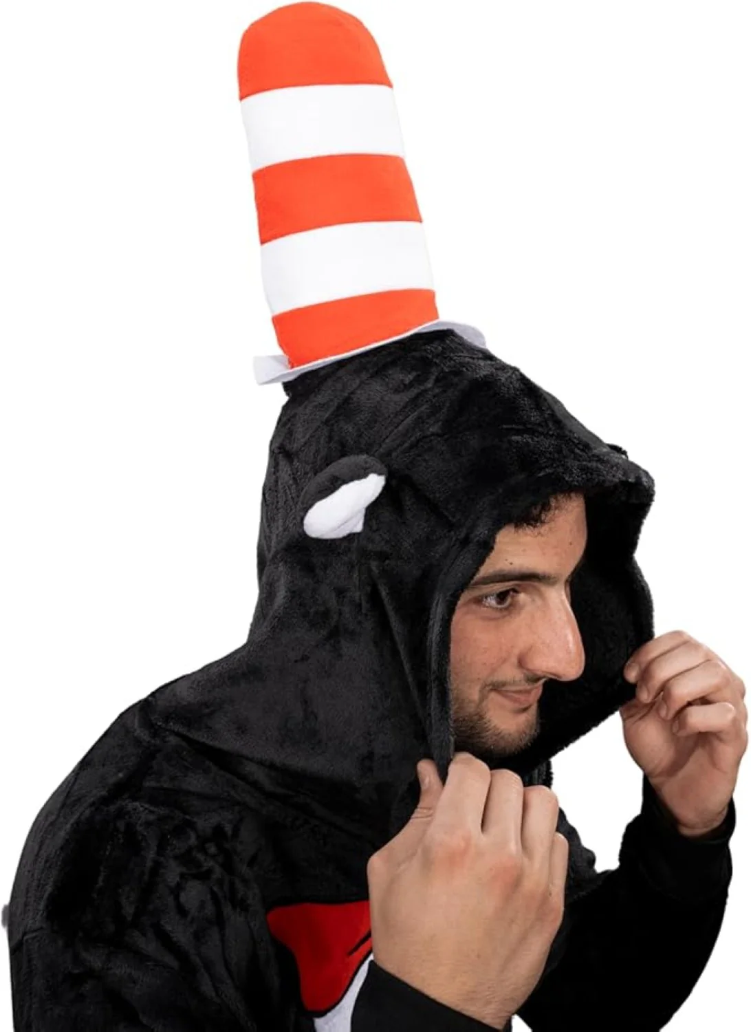 Officially Licensed Dr. Seuss Cat in Hat Adult Unisex Halloween Cosplay Costume Jumpsuit - Image 4