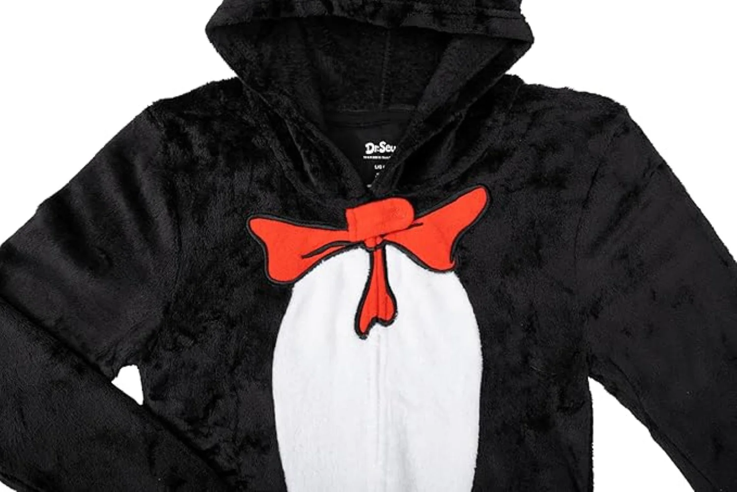 Officially Licensed Kids Youth Seuss Cat in Hall Halloween Cosplay Costume Fleece Jumpsuit - Image 7