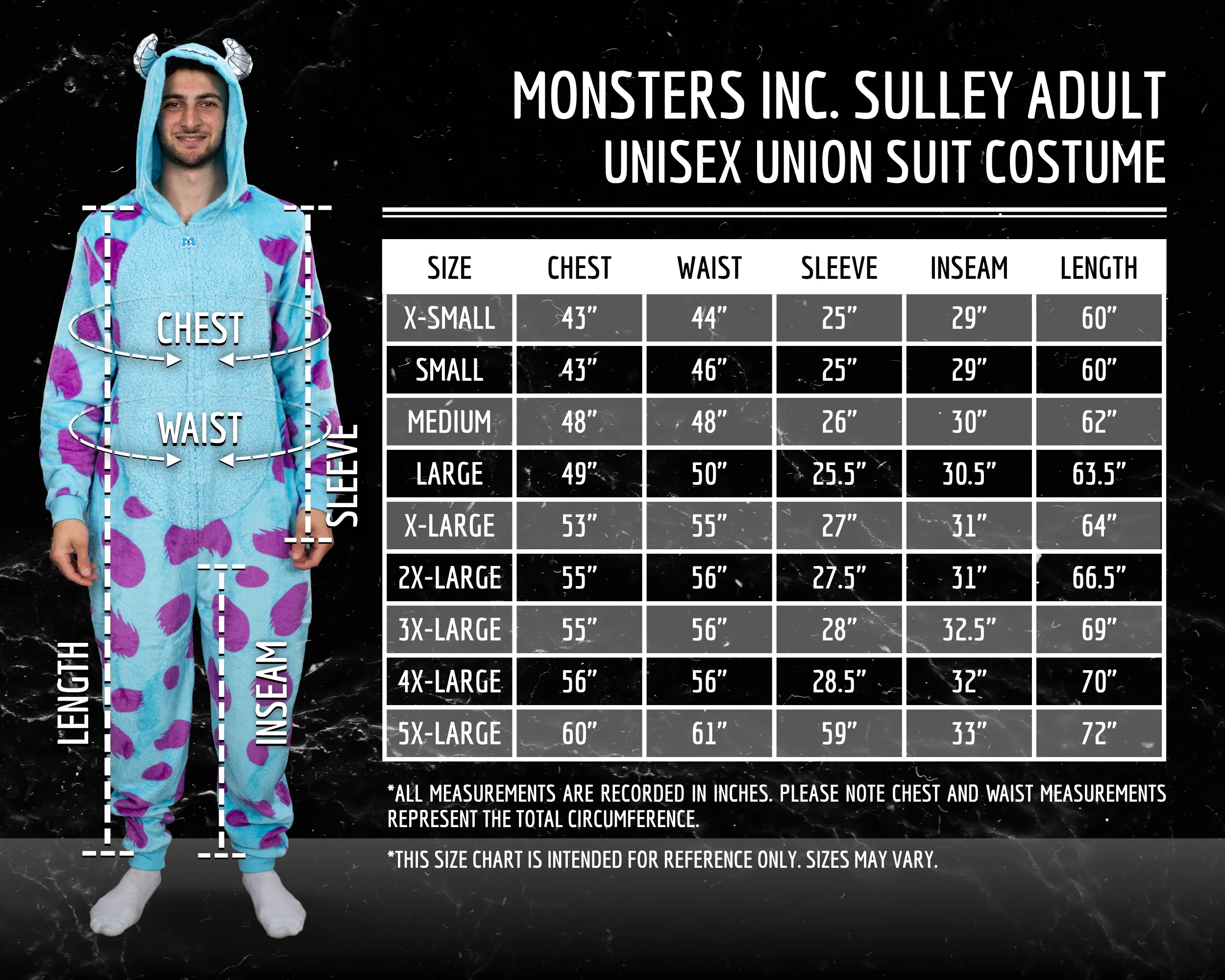 Officially Licensed Monsters Inc Sulley Adult Unisex Halloween Cosplay Costume Fleece Zip Up Jumpsuit - Image 8