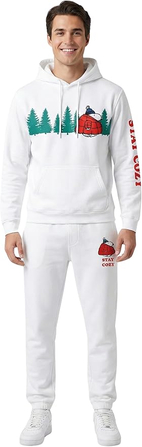 Officially Licensed Peanuts Snoopy Stay Cozy Embroidered Adult Unisex Sweatpants - Image 2