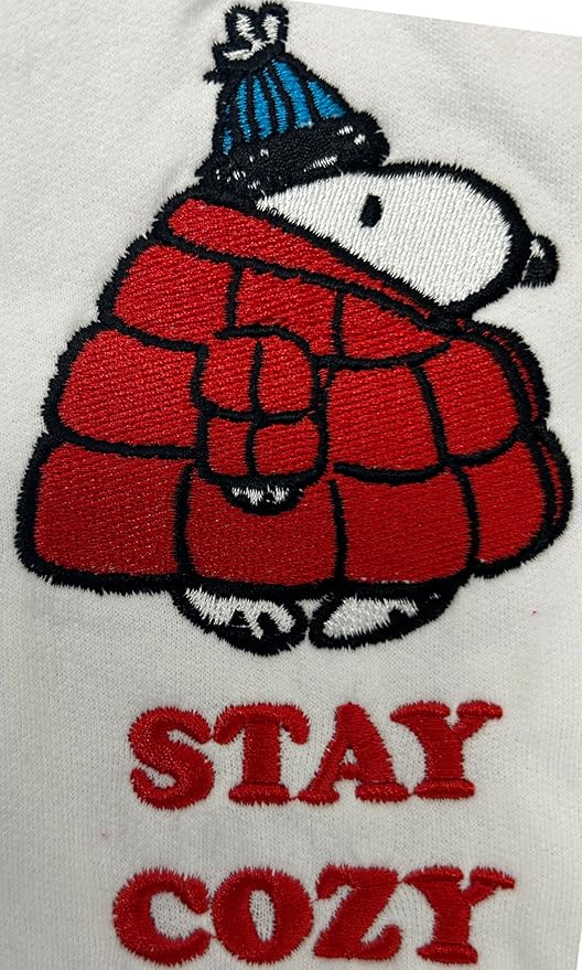 Officially Licensed Peanuts Snoopy Stay Cozy Embroidered Adult Unisex Sweatpants - Image 4