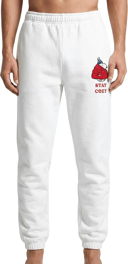 Officially Licensed Peanuts Snoopy Stay Cozy Embroidered Adult Unisex Sweatpants - Image 6