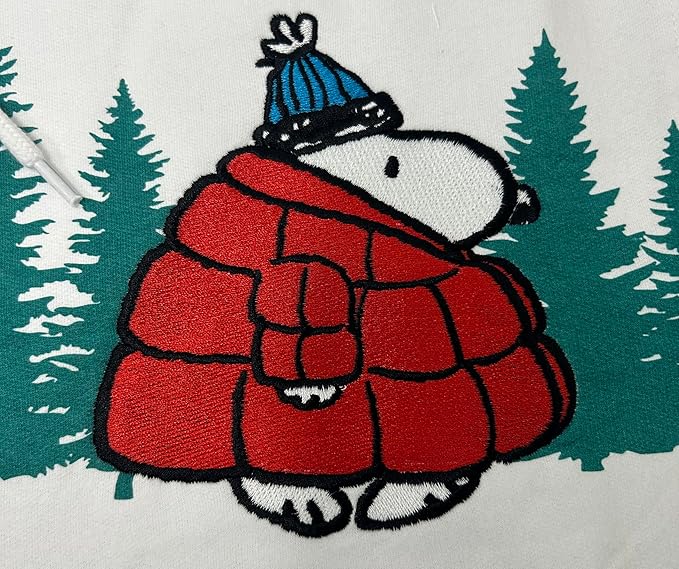 Officially Licensed Peanuts Snoopy Stay Cozy Embroidered Hoodie Adult Unisex Pullover - Image 7