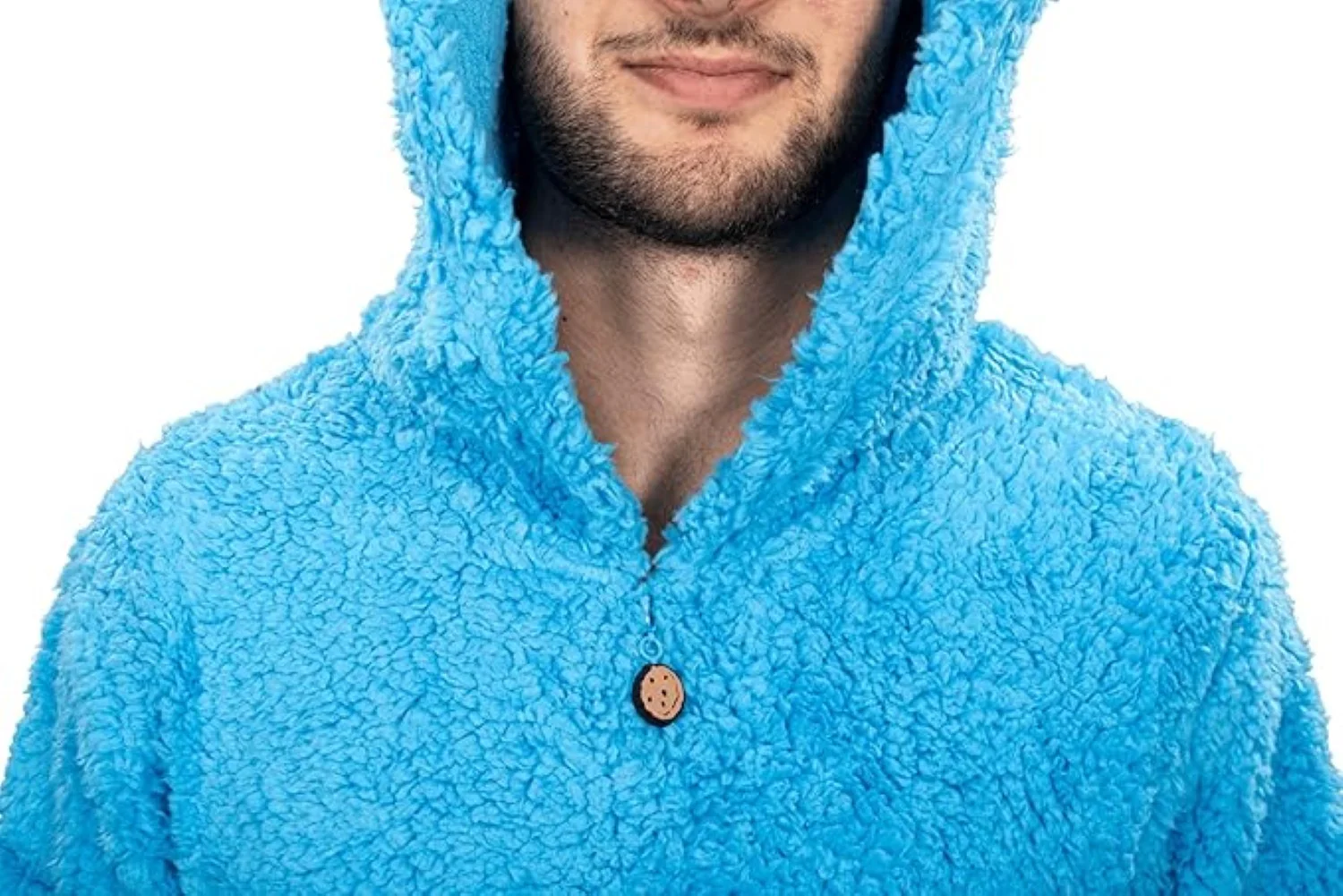 Officially Licensed Sesame Street Cookie Monster Adult Unisex Halloween Cosplay Costume Fleece Jumpsuit - Image 7