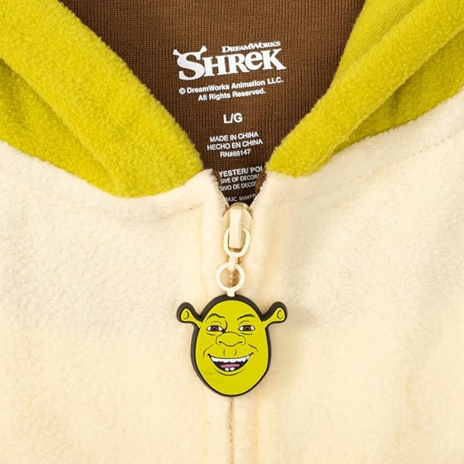 Officially Licensed Shrek Adult Unisex Halloween Cosplay Costume Fleece Jumpsuit - Image 4