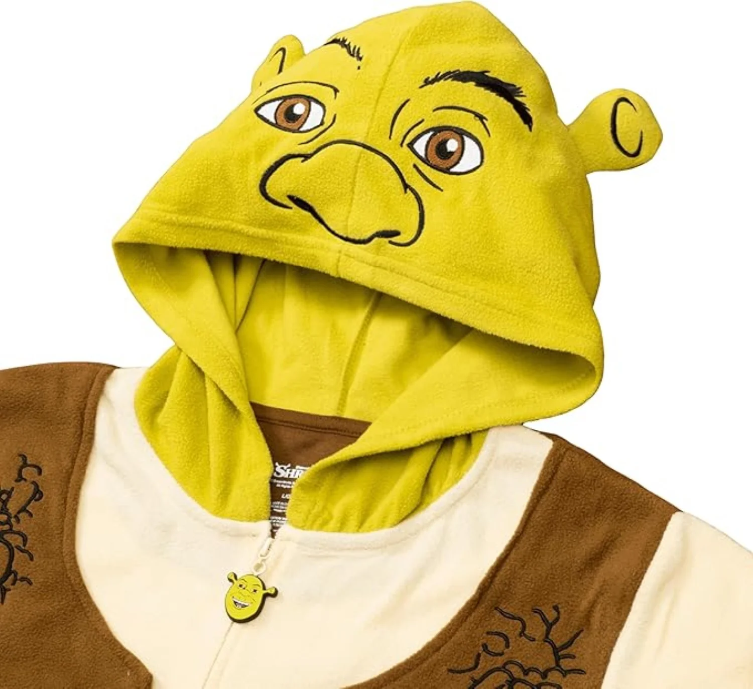 Officially Licensed Shrek Adult Unisex Halloween Cosplay Costume Fleece Jumpsuit - Image 5