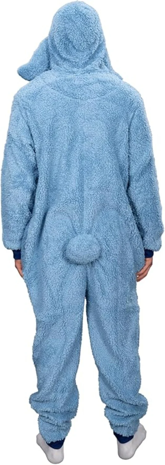 Officially Licensed Stitch Adult Unisex Halloween Cosplay Costume Fleece Jumpsuit - Image 3