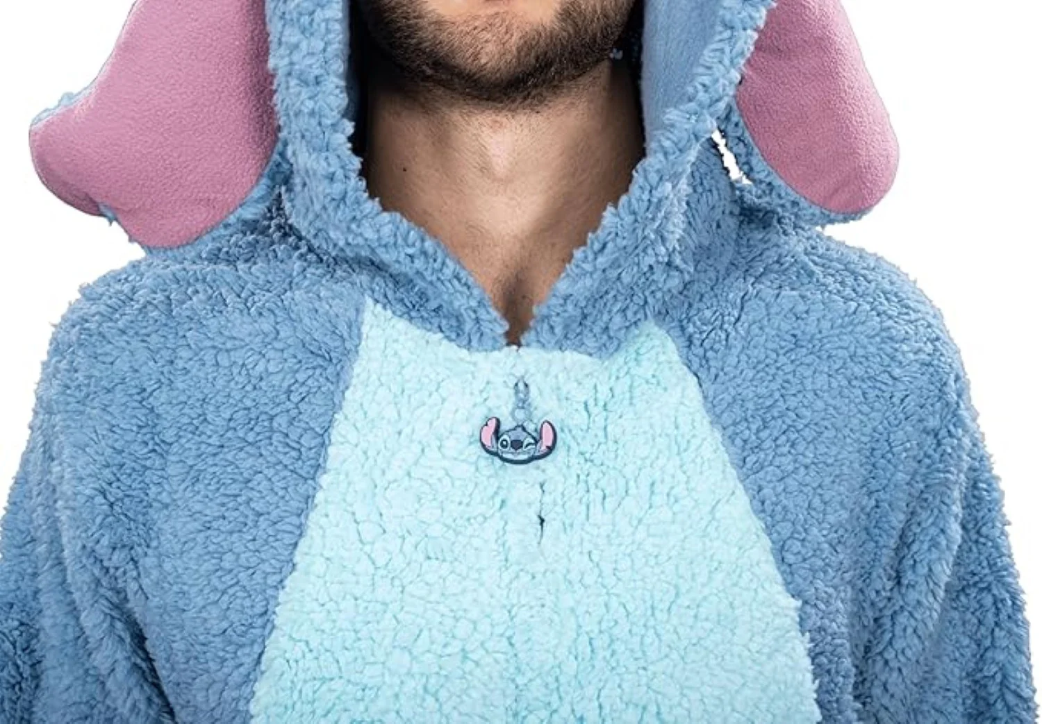 Officially Licensed Stitch Adult Unisex Halloween Cosplay Costume Fleece Jumpsuit - Image 5
