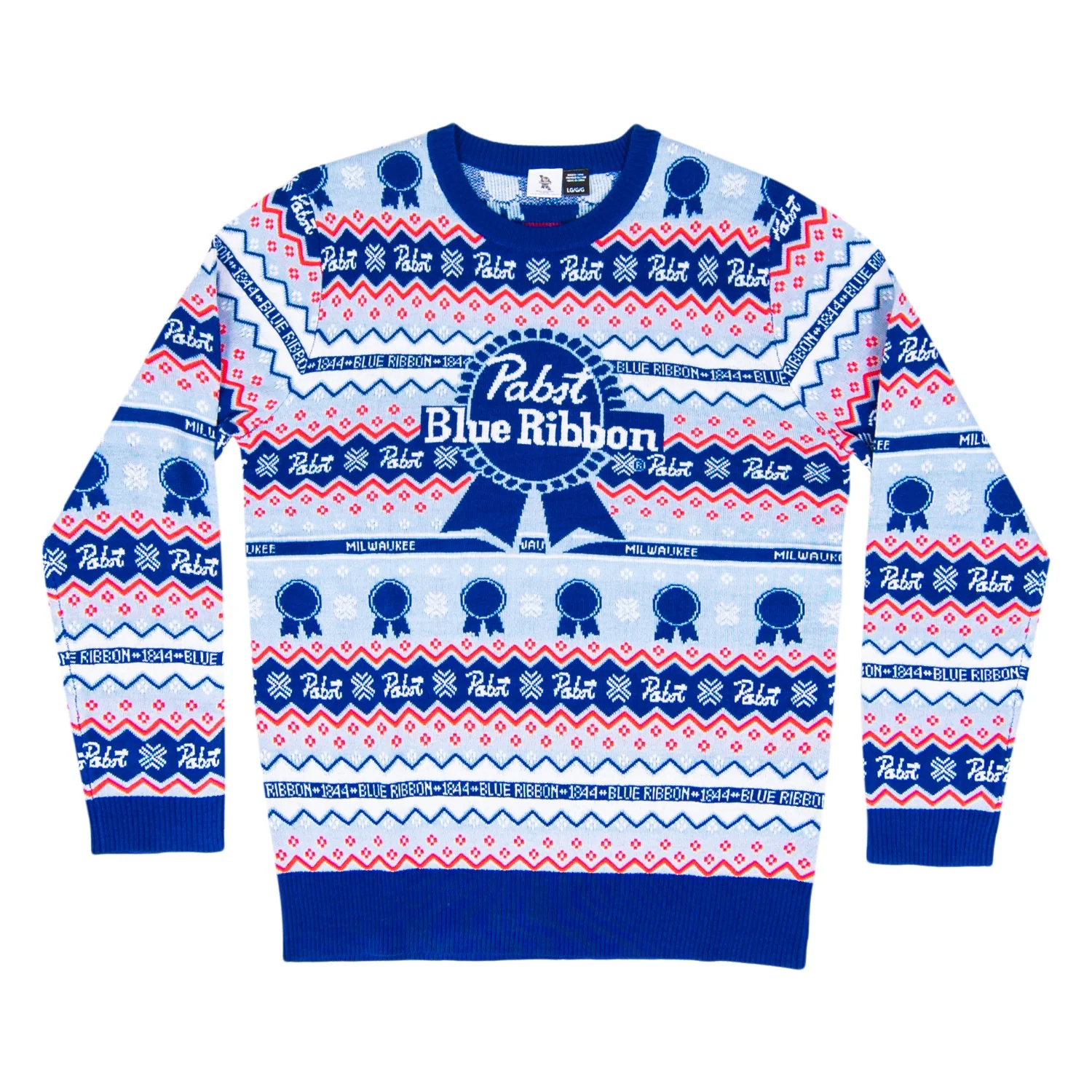 Pabst Fair Isle Beer Holiday Ugly Christmas Sweater - Image 7