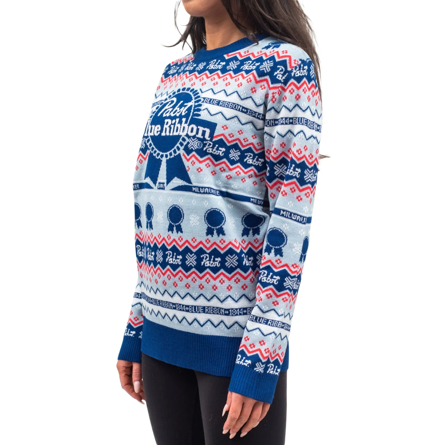 Pabst Fair Isle Beer Holiday Ugly Christmas Sweater - Image 9