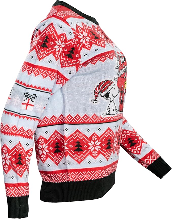 Peanuts House Snoopy and Woodstock All The Trimmings Adult Ugly Christmas Sweater - Image 5