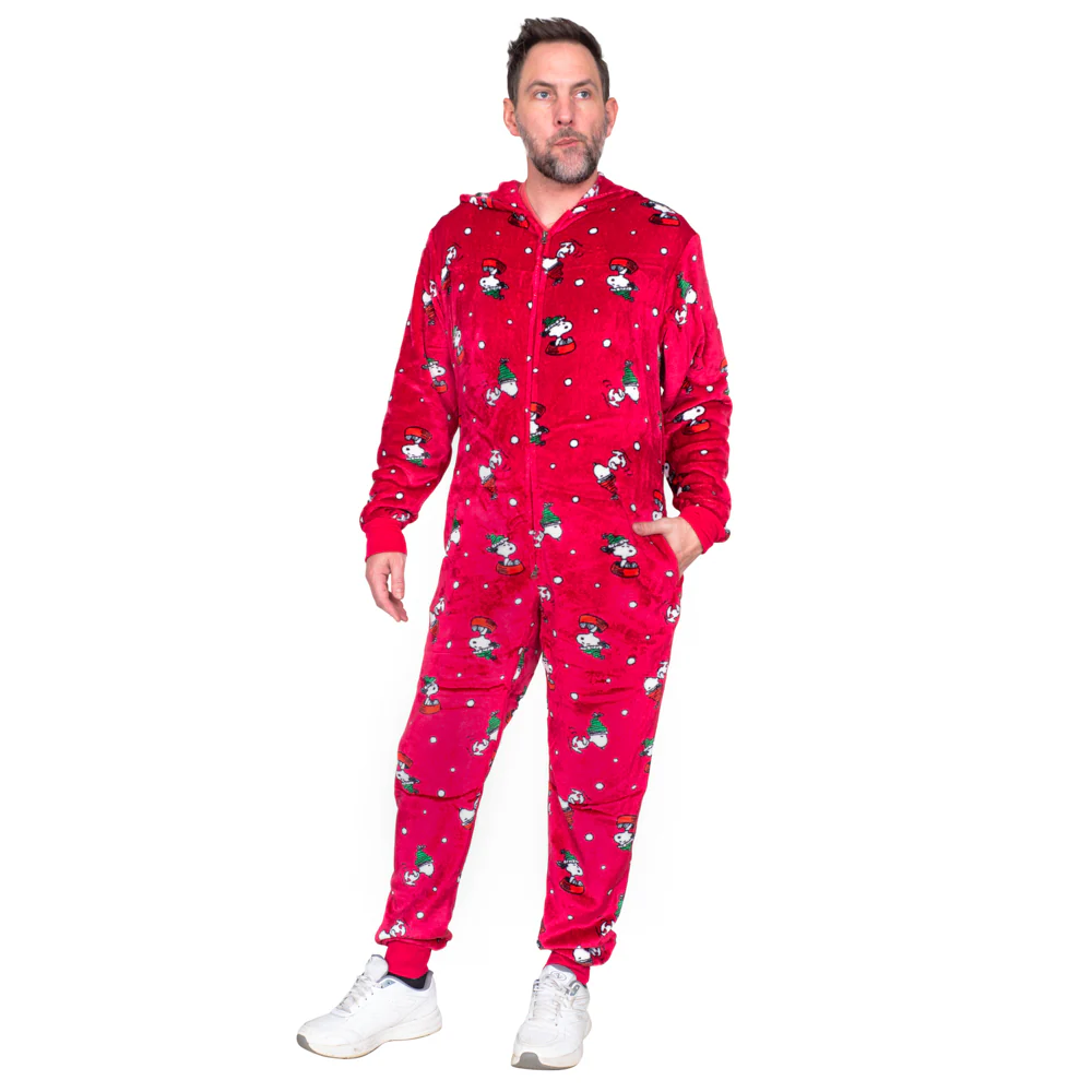 Peanuts Snoopy All Over Pajama Zip Up Union Suit Sleepwear - Image 3