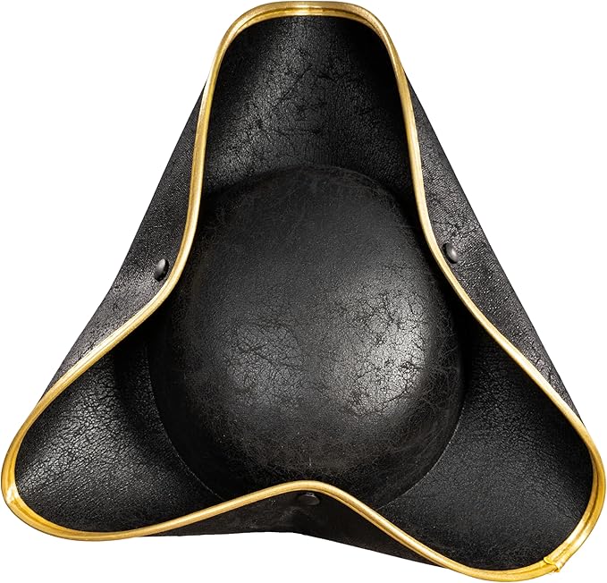 Pirate Hat Faux Leather Tricorn Colonial Renaissance Halloween Costume Cosplay Accessory - Image 12