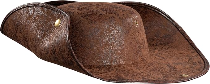 Pirate Hat Faux Leather Tricorn Colonial Renaissance Halloween Costume Cosplay Accessory - Image 13