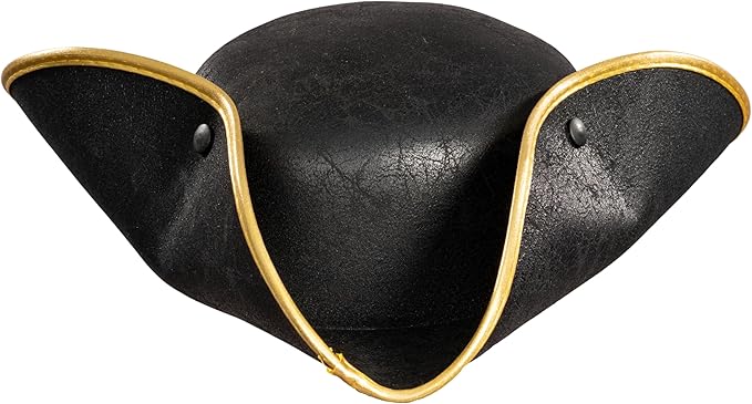 Pirate Hat Faux Leather Tricorn Colonial Renaissance Halloween Costume Cosplay Accessory - Image 6