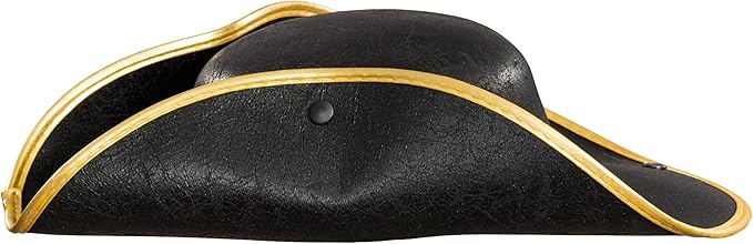 Pirate Hat Tricorn Faux Leather Colonial Renaissance Halloween Cosplay Costume Hat - Image 2