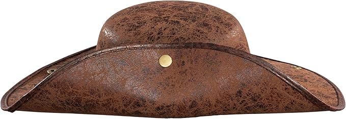 Pirate Hat Tricorn Faux Leather Colonial Renaissance Halloween Cosplay Costume Hat - Image 3