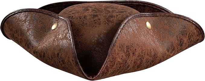 Pirate Hat Tricorn Faux Leather Colonial Renaissance Halloween Cosplay Costume Hat - Image 7