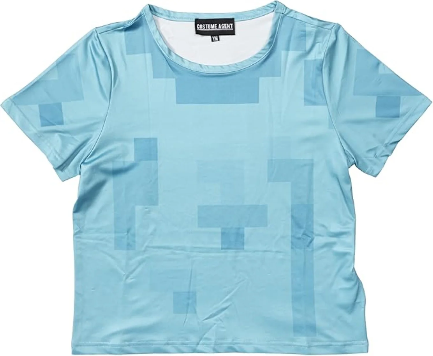 Pixelated Blocks Youth Halloween Costume T-Shirt Big Pixel Style Cosplay Top for Kids Blue or Green - Image 3