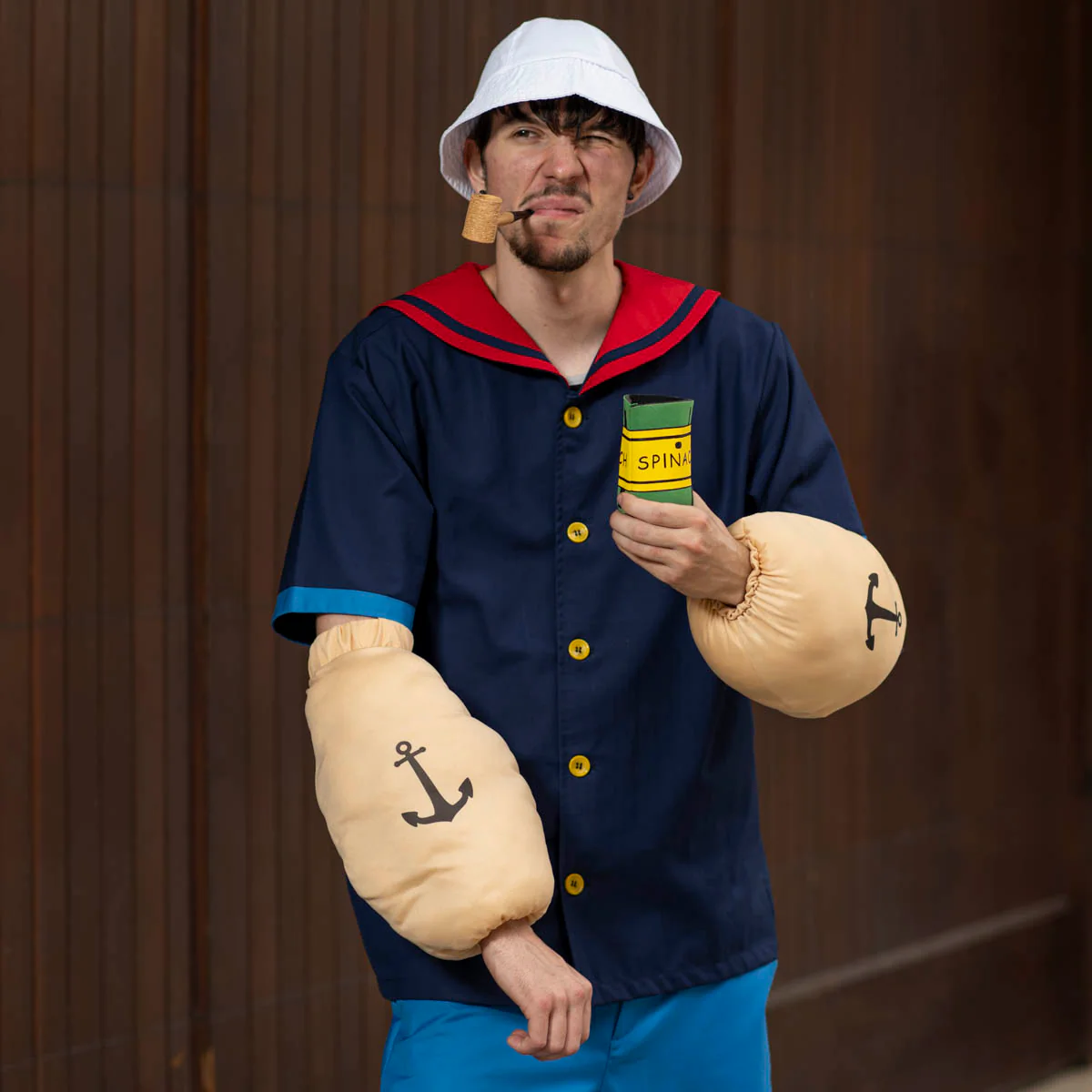 Sailor Man Muscle Spinach Arms with Anchor Tattoos Halloween Costume Accessory - Image 2