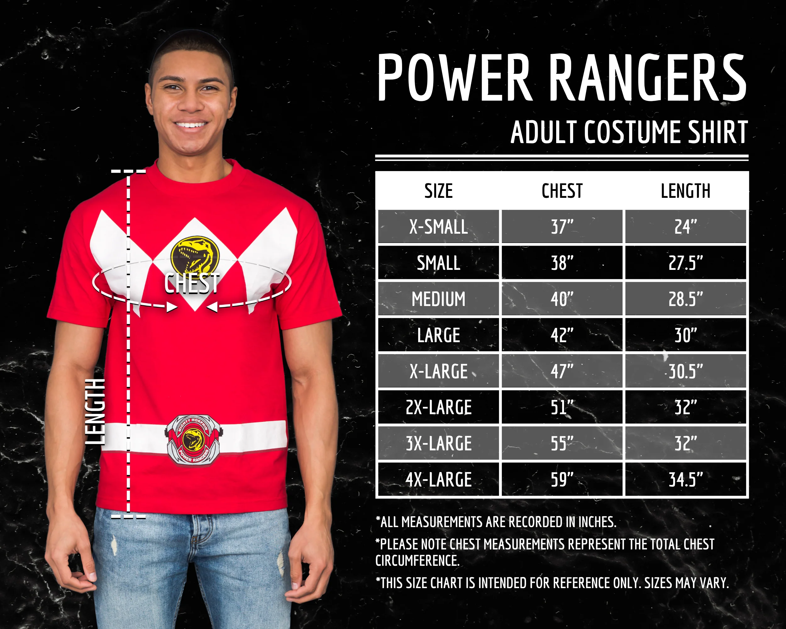 Power Rangers Adult Unisex Halloween Cosplay Costume T-Shirt - Image 9