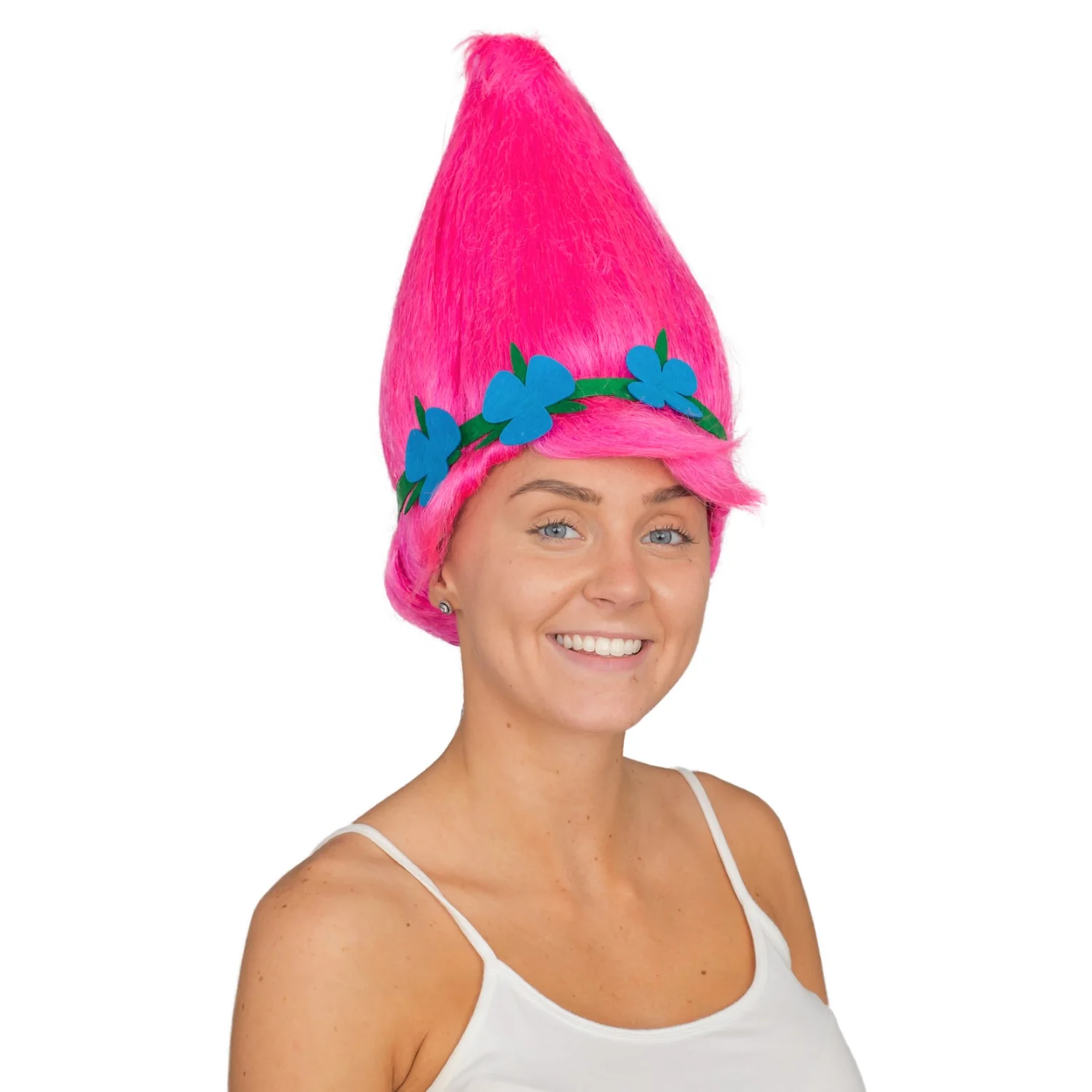 Princess Troll Movie Pink Adult Deluxe Halloween Costume Cosplay Wig - Image 4