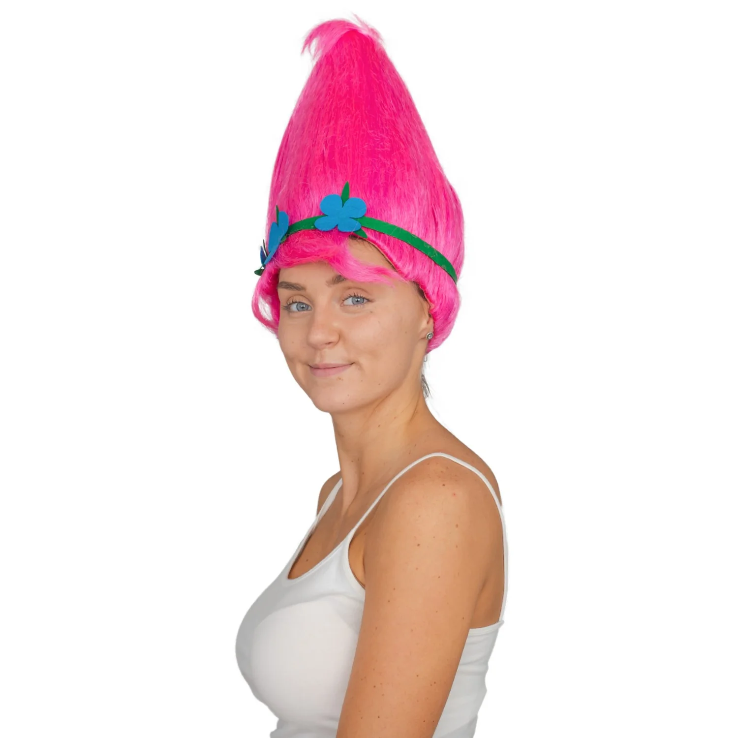 Princess Troll Movie Pink Adult Deluxe Halloween Costume Cosplay Wig - Image 5